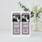 Sla de datum boek Mark Favors Modern Grijs Damast Aankondigingskaart (Staand voorkant)