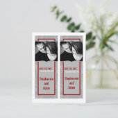 Sla de datum boek Mark Favors Modern Grijs Damast Aankondigingskaart (Staand voorkant)