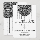 Sla de datum Boheemse Mandala Droomvanger op Save The Date (Voorkant / Achterkant)
