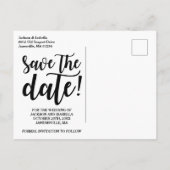 Sla de datum Boho Liefde en Rozen Foto Poscard Aankondigingskaart (Achterkant)