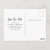 Sla de datum Boho minimalistische foto modern op Briefkaart (Achterkant)