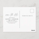 Sla de datum Boho minimalistische foto modern op Briefkaart (Achterkant)