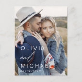 Sla de datum Boho minimalistische foto modern op Briefkaart (Voorkant)