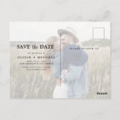 Sla de datum Boho minimalistische foto modern op Briefkaart (Achterkant)