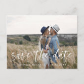 Sla de datum Boho minimalistische foto modern op Briefkaart (Voorkant)