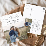 Sla de datum Boho minimalistische foto modern op Briefkaart<br><div class="desc">Leg de essentie van je liefdesverhaal vast met ons Save the Date Boho Minimalist Photo Modern Briefkaart. Dit briefkaart is een mix van hedendaags minimalisme en bohemien charme, waardoor het de perfecte keuze is voor het aankondigen van uw aanstaande bruiloft. Met uw gekoesterde verlovingen foto, wordt dit briefkaart een tastbare...</div>