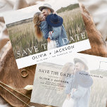 Sla de datum Boho minimalistische foto modern op Briefkaart<br><div class="desc">Leg de essentie van je liefdesverhaal vast met ons Save the Date Boho Minimalist Photo Modern Briefkaart. Dit briefkaart is een mix van hedendaags minimalisme en bohemien charme, waardoor het de perfecte keuze is voor het aankondigen van uw aanstaande bruiloft. Met uw gekoesterde verlovingen foto, wordt dit briefkaart een tastbare...</div>
