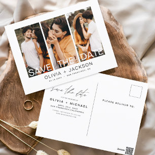 Sla de datum Boho minimalistische foto modern op Briefkaart
