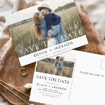 Sla de datum Boho minimalistische foto modern op Briefkaart<br><div class="desc">Leg de essentie van je liefdesverhaal vast met ons Save the Date Boho Minimalist Photo Modern Briefkaart. Dit briefkaart is een mix van hedendaags minimalisme en bohemien charme, waardoor het de perfecte keuze is voor het aankondigen van uw aanstaande bruiloft. Met uw gekoesterde verlovingen foto, wordt dit briefkaart een tastbare...</div>
