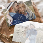 Sla de datum Boho minimalistische foto modern op Briefkaart<br><div class="desc">Leg de essentie van je liefdesverhaal vast met ons Save the Date Boho Minimalist Photo Modern Briefkaart. Dit briefkaart is een mix van hedendaags minimalisme en bohemien charme, waardoor het de perfecte keuze is voor het aankondigen van uw aanstaande bruiloft. Met uw gekoesterde verlovingen foto, wordt dit briefkaart een tastbare...</div>