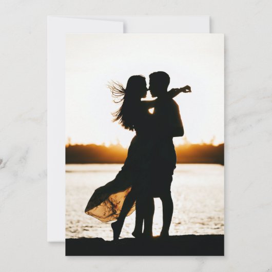 Sla de datum boog foto bruiloft kaart (Achterkant)