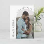 Sla de datum boog foto bruiloft kaart (Staand voorkant)