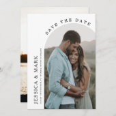 Sla de datum boog foto bruiloft kaart (Voorkant / Achterkant)