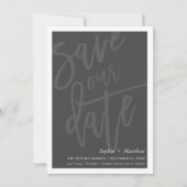 SLA DE DATUM borstel gemerkt script houtskool grij Kaart (Voorkant)