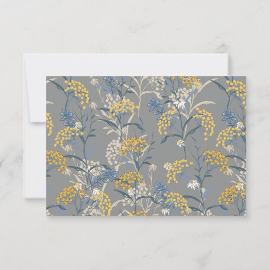 Sla de datum Botanische Daisy Bloemen Navy Kaart (Achterkant)