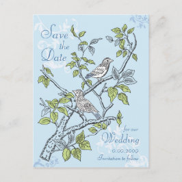 SLA DE DATUM BRIEFKAART, BRUILOFT, TORTELDUIFJES AANKONDIGINGSKAART