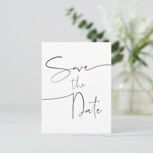 Sla de datum Briefkaart bruiloft uitnodiging (Staand voorkant)