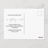 Sla de datum Briefkaart bruiloft uitnodiging (Achterkant)