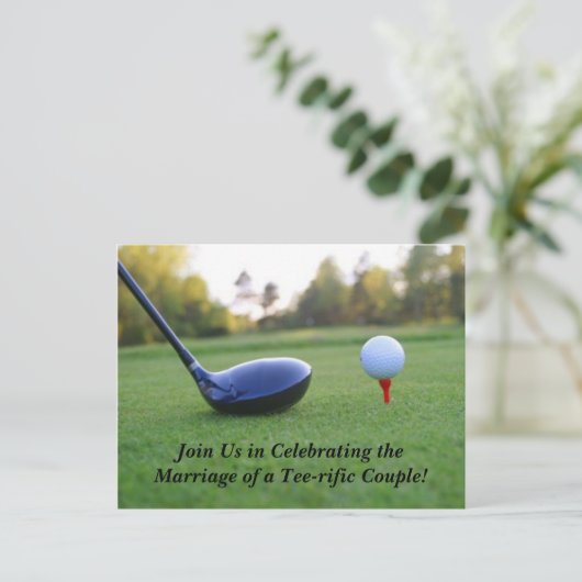 Sla de datum Briefkaart-golfthema op Aankondigingskaart (Staand voorkant)