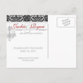 Sla de datum Briefkaart kroonluchter Damask BW (Achterkant)