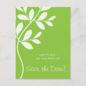 Sla de datum Briefkaart Lime Green Leaf Branch (Voorkant)