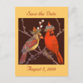 Sla de datum briefkaart met kardinaal paar (Voorkant)