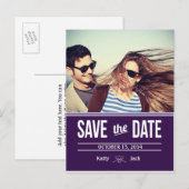 Sla de datum Briefkaart Paarse (Voorkant / Achterkant)