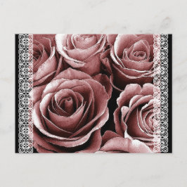 Sla de datum Briefkaart  roze rozen