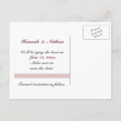 Sla de datum Briefkaart  roze rozen (Achterkant)