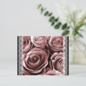 Sla de datum Briefkaart  roze rozen (Staand voorkant)