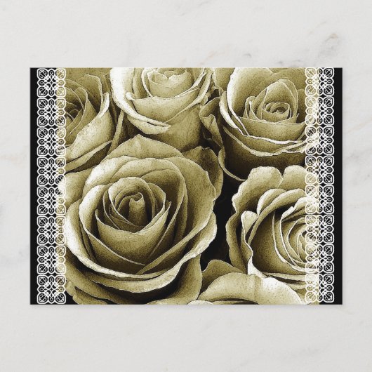 Sla de datum Briefkaart SEPIA Rozen (Voorkant)