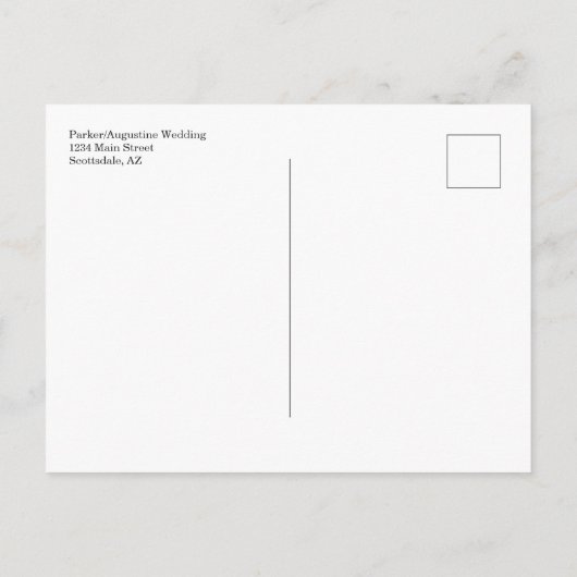 Sla de datum Briefkaart voor rustieke bruiloft (Achterkant)