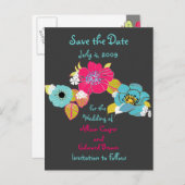 Sla de datum briefkaarten bloemen op grafiet (Voorkant / Achterkant)