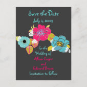 Sla de datum briefkaarten bloemen op grafiet (Voorkant)