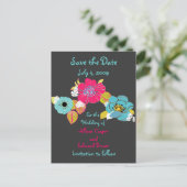 Sla de datum briefkaarten bloemen op grafiet (Staand voorkant)