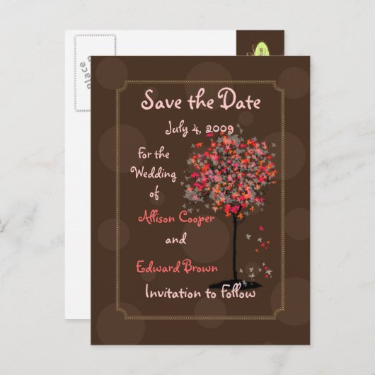 Sla de datum briefkaarten chocolade fudge op esdoo (Voorkant / Achterkant)