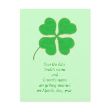 Sla de datum Briefkaarten, Green Shamrock Gold Sti