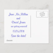 Sla de datum Briefkaarten in blauw (Achterkant)