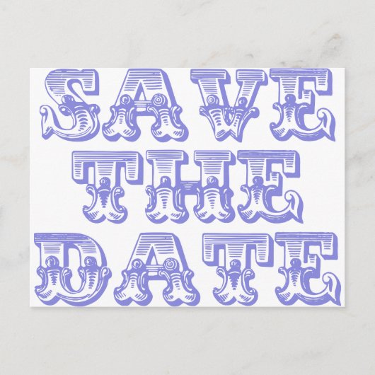 Sla de datum Briefkaarten in blauw (Voorkant)