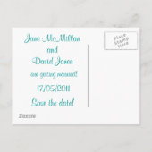 Sla de datum Briefkaarten in Blauwgroen blauw-groe (Achterkant)