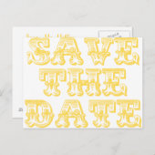 Sla de datum Briefkaarten in geel (Voorkant / Achterkant)