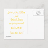 Sla de datum Briefkaarten in geel (Achterkant)