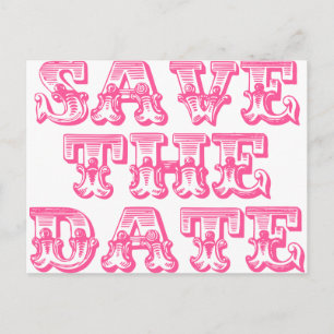Sla de datum Briefkaarten in Hot Pink/Fuschia