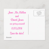 Sla de datum Briefkaarten in Hot Pink/Fuschia (Achterkant)