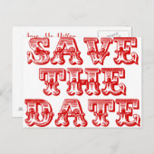 Sla de datum Briefkaarten in rood (Voorkant / Achterkant)