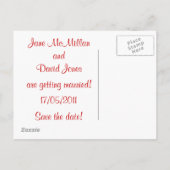 Sla de datum Briefkaarten in rood (Achterkant)