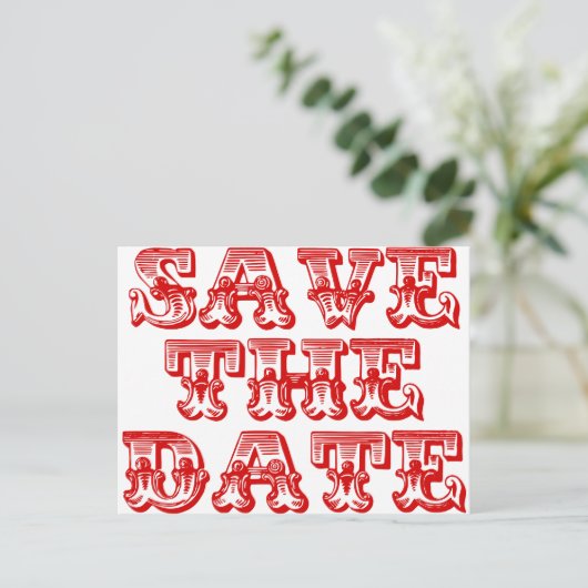Sla de datum Briefkaarten in rood (Staand voorkant)