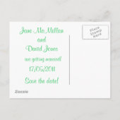 Sla de datum Briefkaarten in Sage Green (Achterkant)