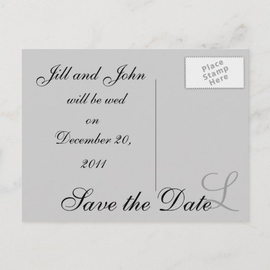 Sla de datum Briefkaarten met Monogram (Achterkant)