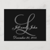 Sla de datum Briefkaarten met Monogram (Voorkant)